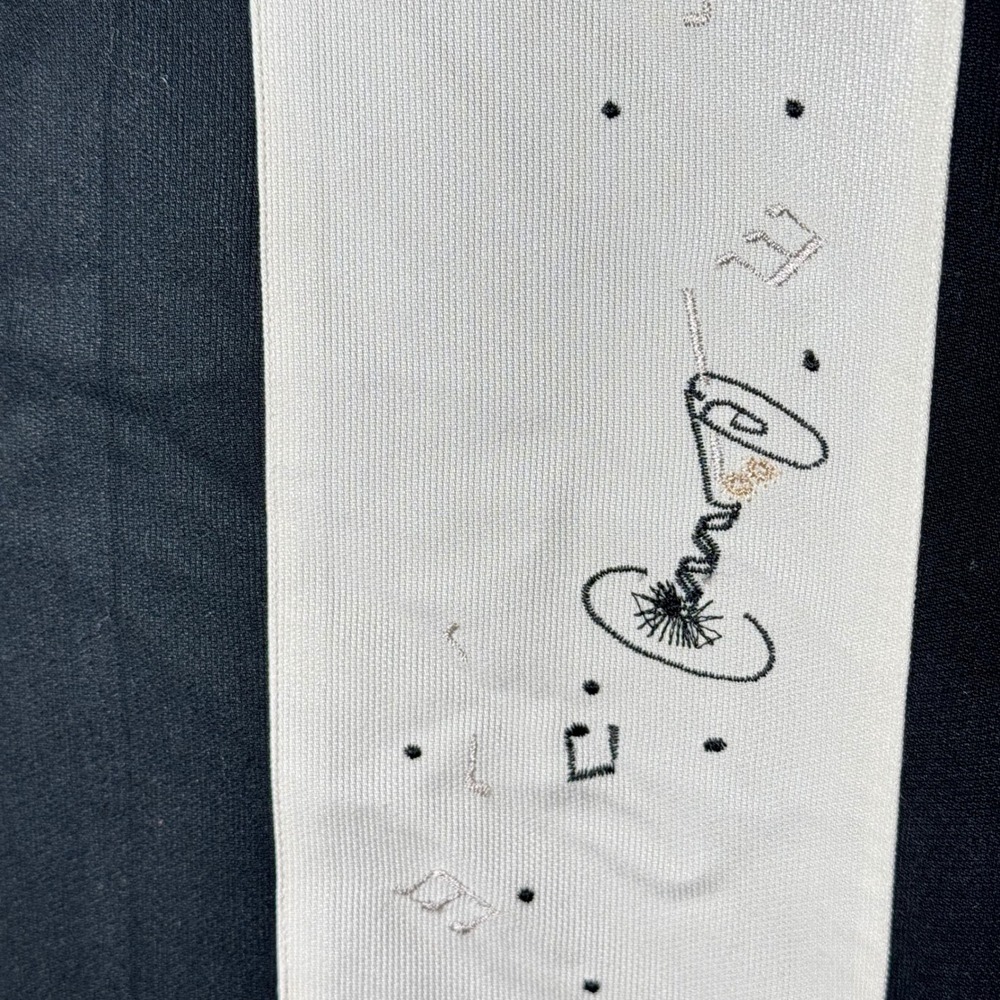 Cubavera Button Up Shirt Mens M Black Cocktail Martini Music Notes Panel Retro - Picture 2 of 6